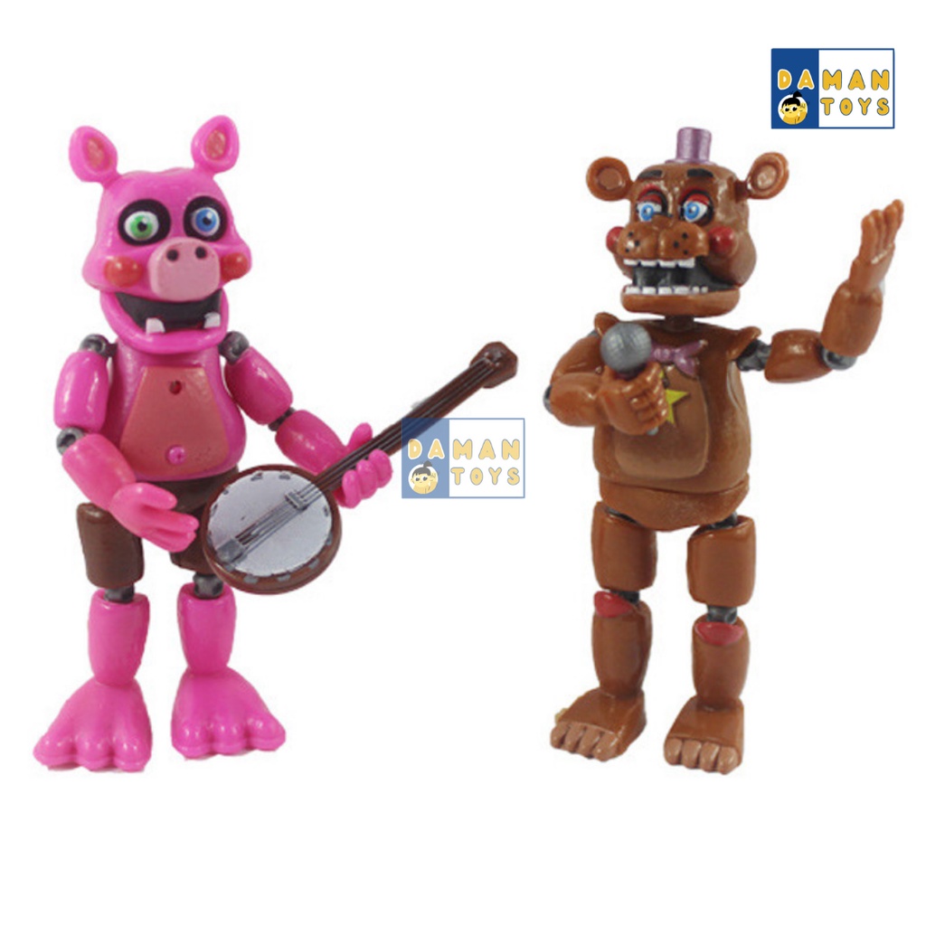 Action Figure FNAF Five Night At Freddy Set 6 Fazbear Bonie Foxy Montgomery Glamrock