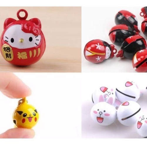 gantungan hp lonceng kecil jingle bells karakter keychain keyring mobile phone straps pendant