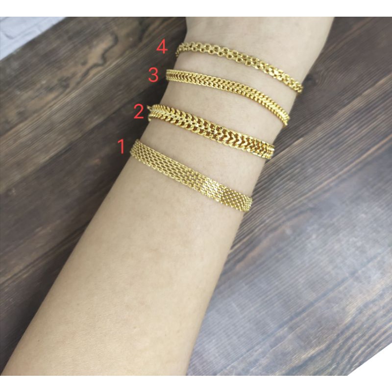 Fifi Fashion Gelang simple gold model perhiasan lapis emas GT36