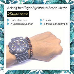 Jual Gelang Batu Alam Red Tiger Eye merah Biduri Sepah asli merah Murah