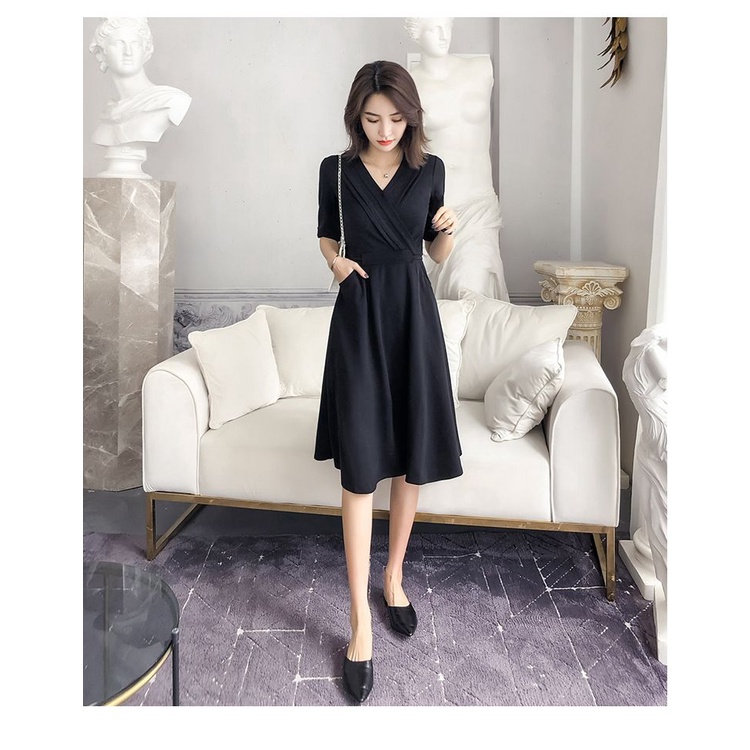 Black Elegant Night  Dress - DRESS HITAM - elegant dress