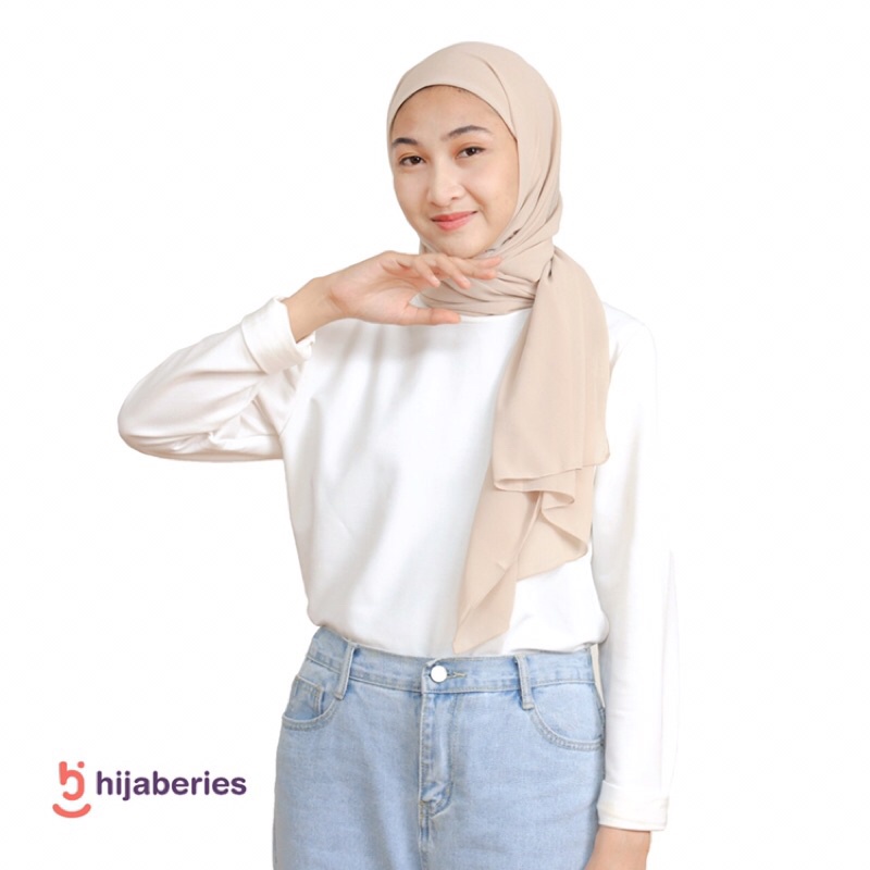 Malaka Pashmina Inner Hijaberies - Pashmina yang menyatu dengan Ciput-Milk Tea