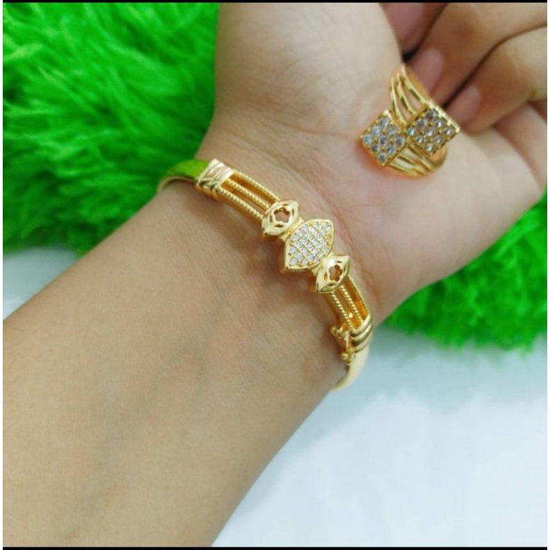 Gelang free cincin wanita lapis emas gold terlaris anti karat xuping aksesoris