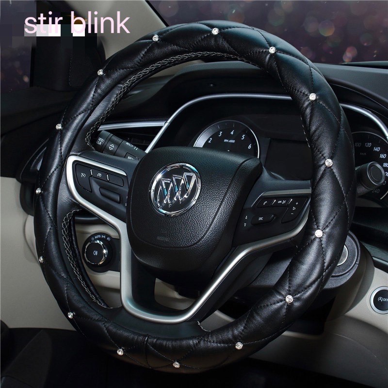 stir mobil blink hitam 38cm Sarung Cover Stir Setir Mobil Premium Bahan Kulit