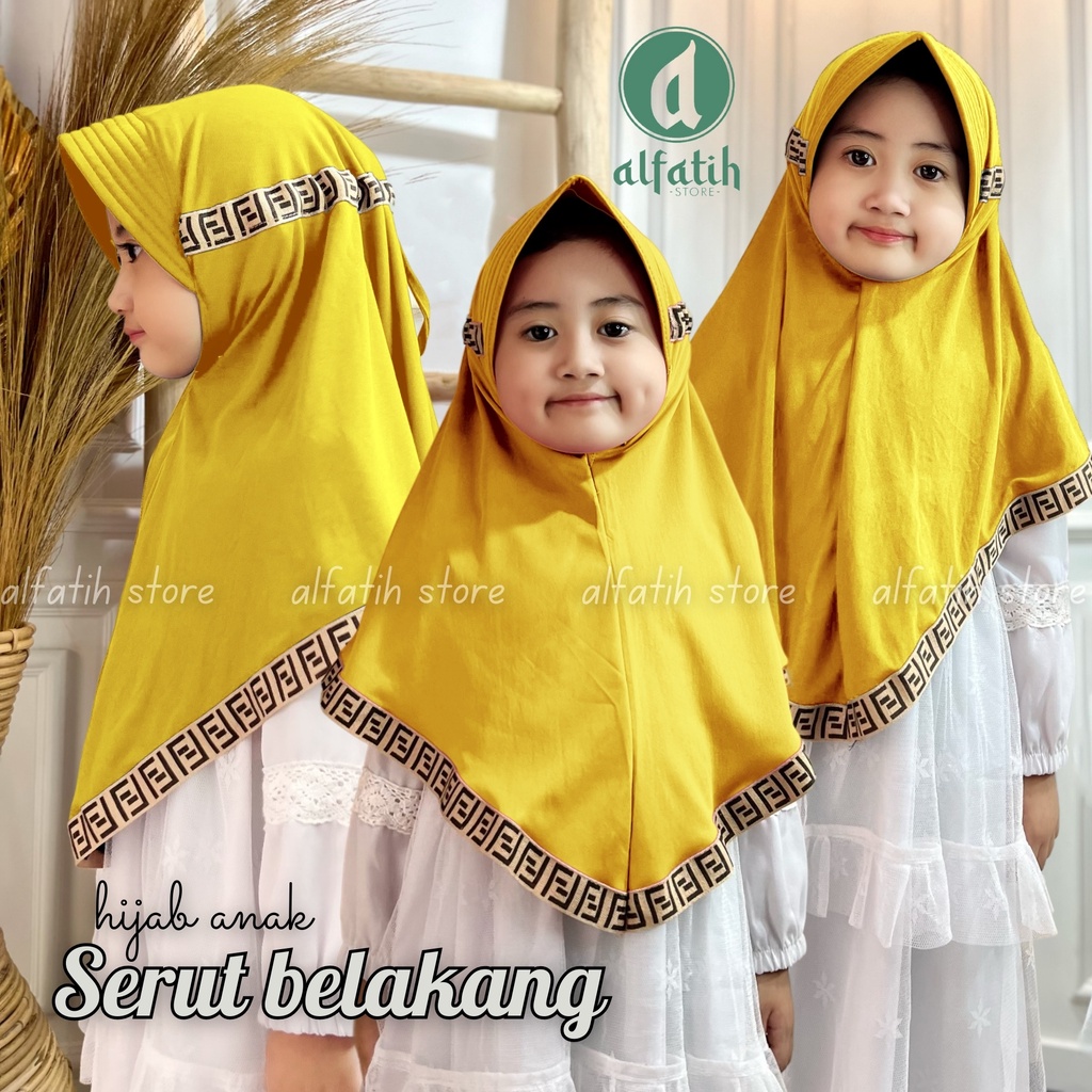 murah jilbab anak serut belakang / hijab instan anak / jilbab anak instan serut / jilbab anak perempuan usia 4-8 tahun untuk anak tk-sd Jilbab Serut Jokowi Adiba Instan