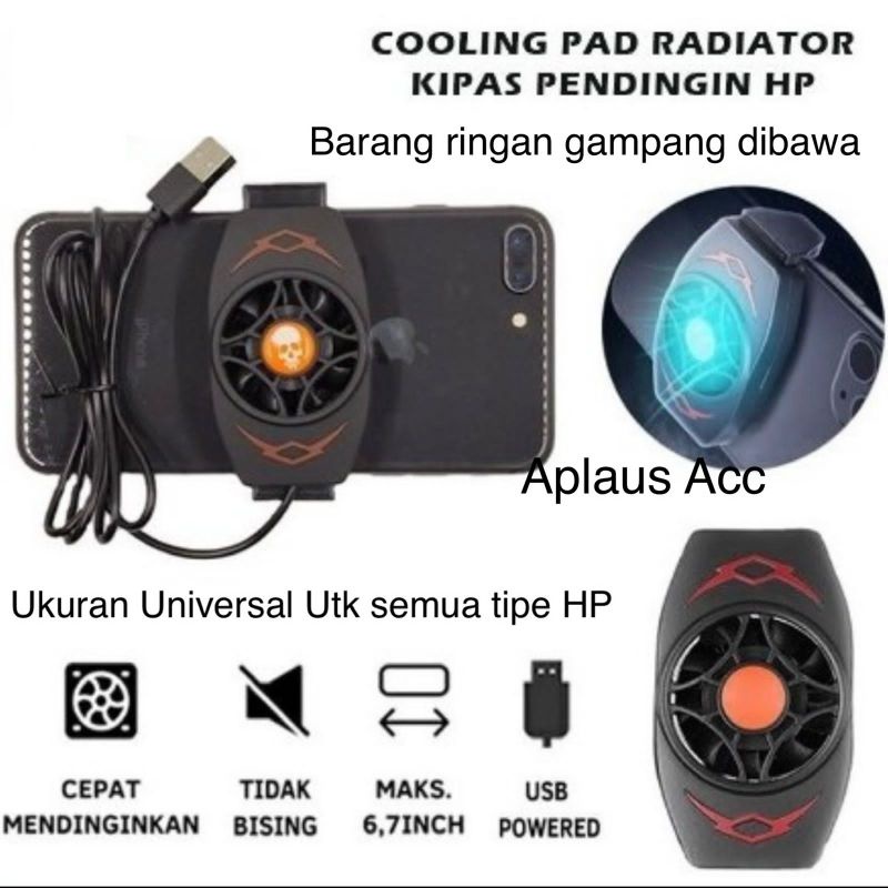 X13 Mobile Phone Radiator Gaming Cooler Cooling Fan Kipas Pendingin HP