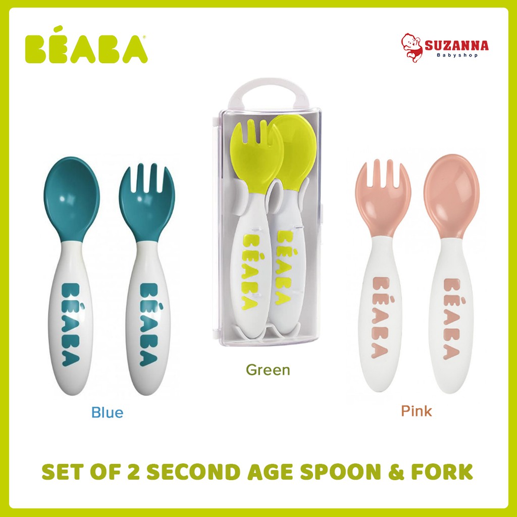 Beaba Set of 2 Second Age Spoon & Fork Sendok Makan