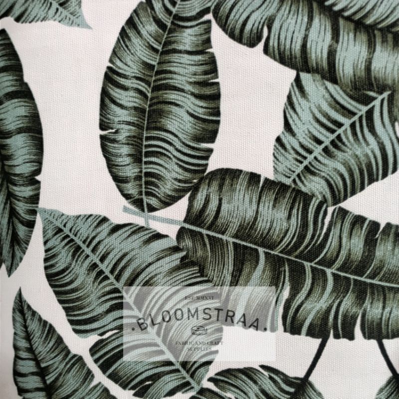 Kain Kanvas Tropical Banana Leaf Bahan Canvas Fabric Daun Pisang 0,5m