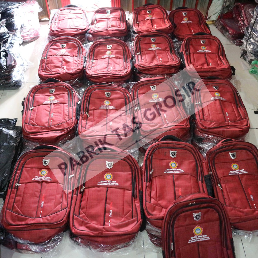 Jual Tas Ransel Grosir Sablon Bordir Custom Pomosi Seminar Kit Diklat Souvenir Murah Bagus Awet Kuat