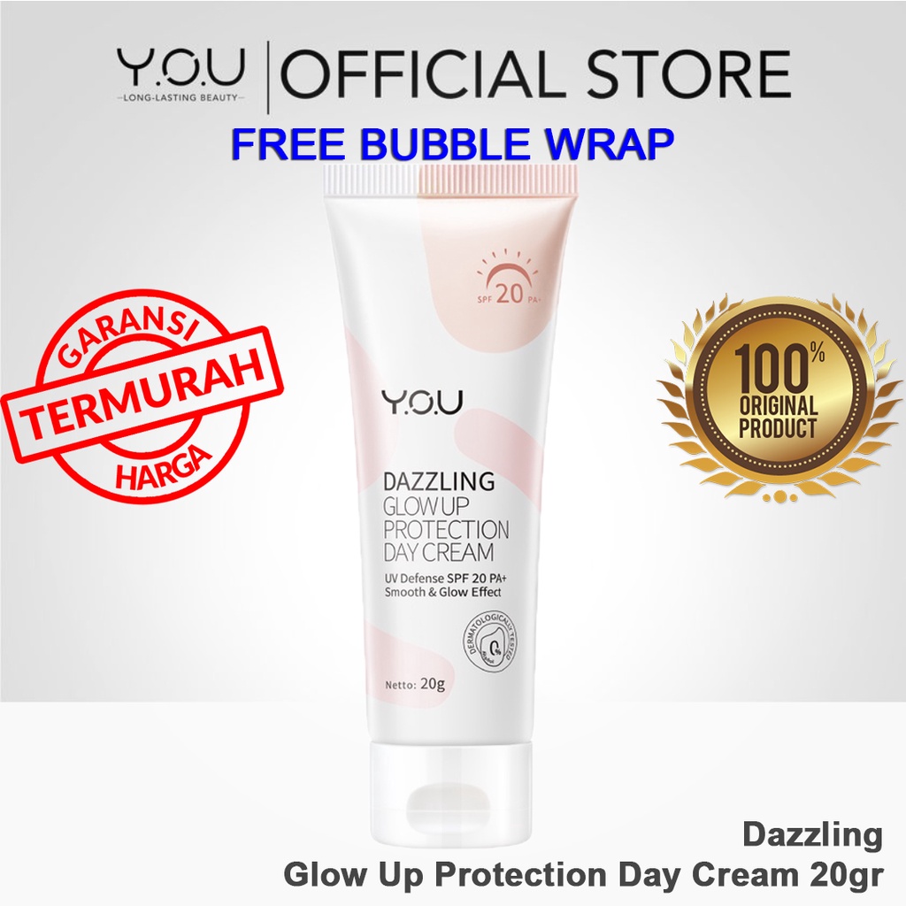 YOU Dazzling Glow up Protection Day Cream 20 Gr [Kulit Lembab dan Cerah Seketika]