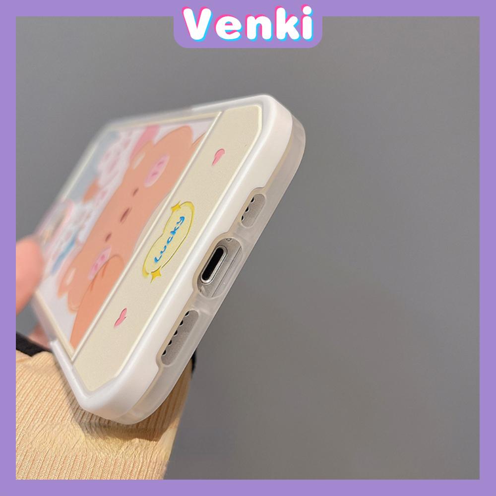 iPhone Case with Invisible Folding Stand Silicone Soft Case Airbag Shockproof Protection Camera Cartoon Cute Compatible For iPhone 11 Pro Max 13 Pro Max 12 Pro Max 7Plus xr XS Max