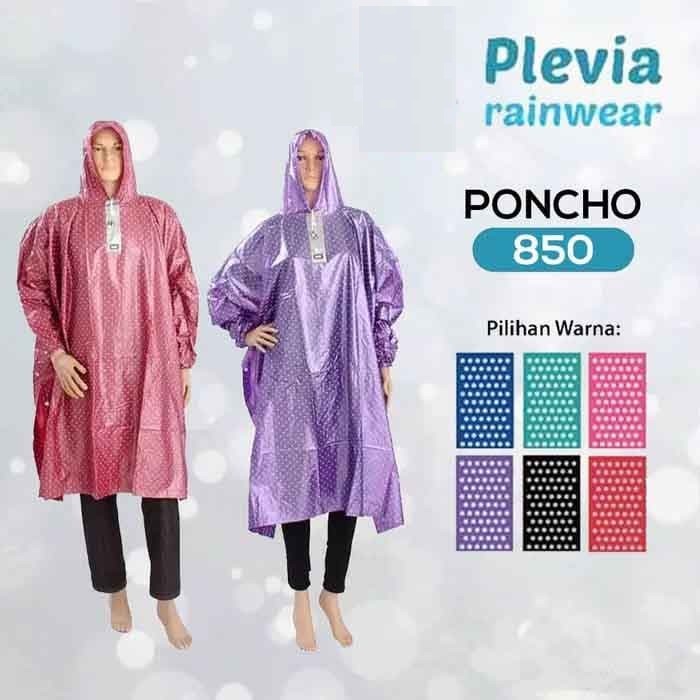 Jas Hujan Poncho Pop Plevia 850 Poncho Motor Unisex ponco polkadot lengan