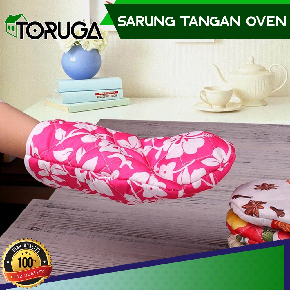 Sarung Masak Anti Panas Pelindung Tangan Microwave Oven Set Gloves Motif Random