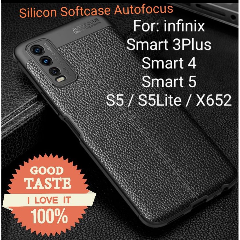 infinix smart 3plus smart 4 smart 5 S5 lite x652 silicon autofocus Leather Case Softcase tpu