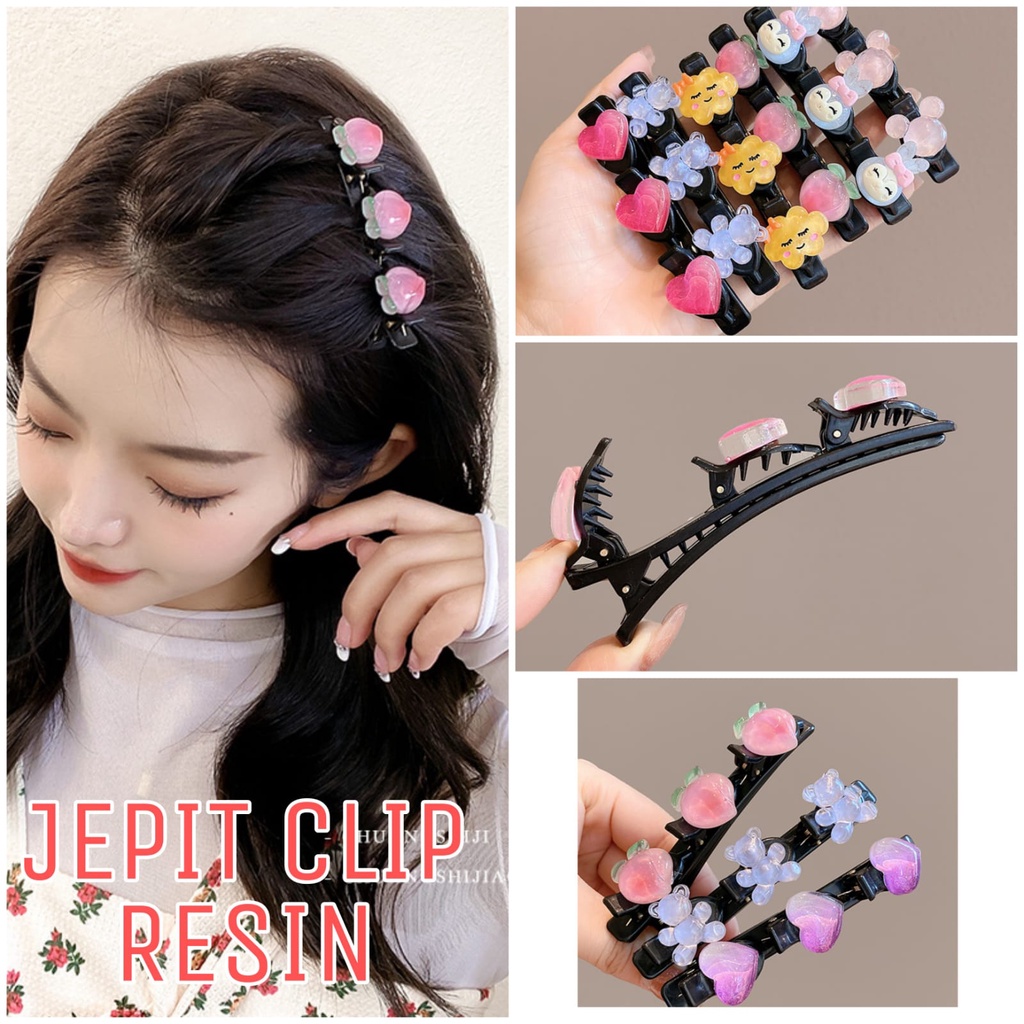 JEPIT CLIP FASHION RESIN ANAK ABG REMAJA WANITA AKSESORIS FASION ALA KOREA IMPORT JEPITAN PONI STYLISH