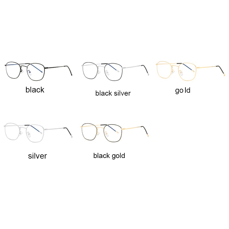 Anti Radaition Eyeglasses Metal Square Rectangle Full Rim for Women Men Vintage Oval Glasses