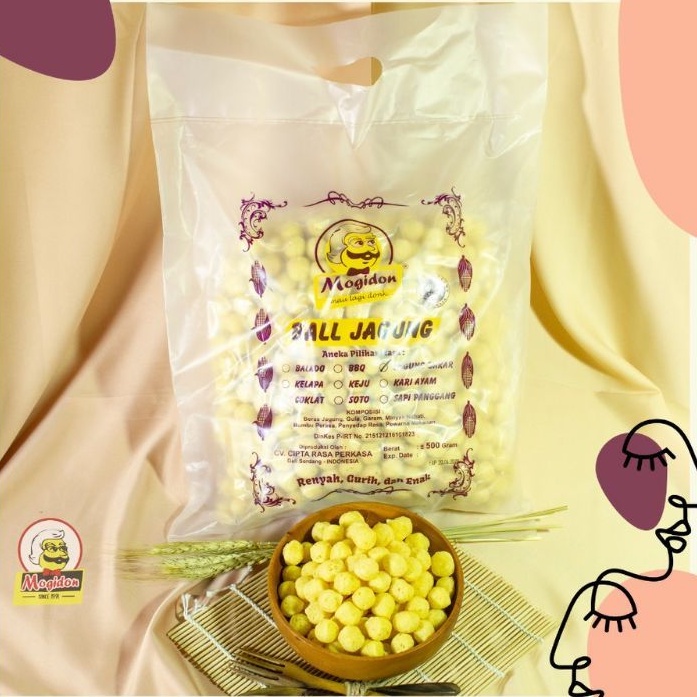 Mogidon Chiki Ball Jagung Bakar 500gr / Snack Cemilan Murah