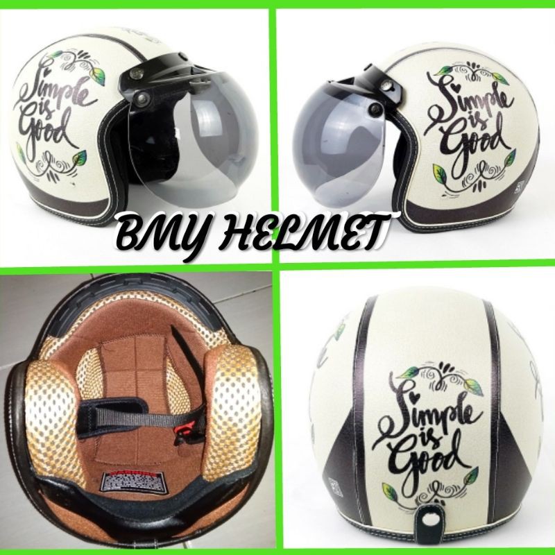 helm bogo retro dewasa motif simple is good