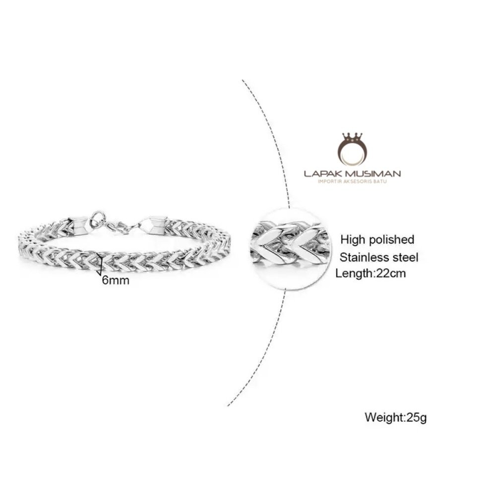 [Bayar di Tempat] Gelang Pria Macho Titanium Keren Model Cuba Link