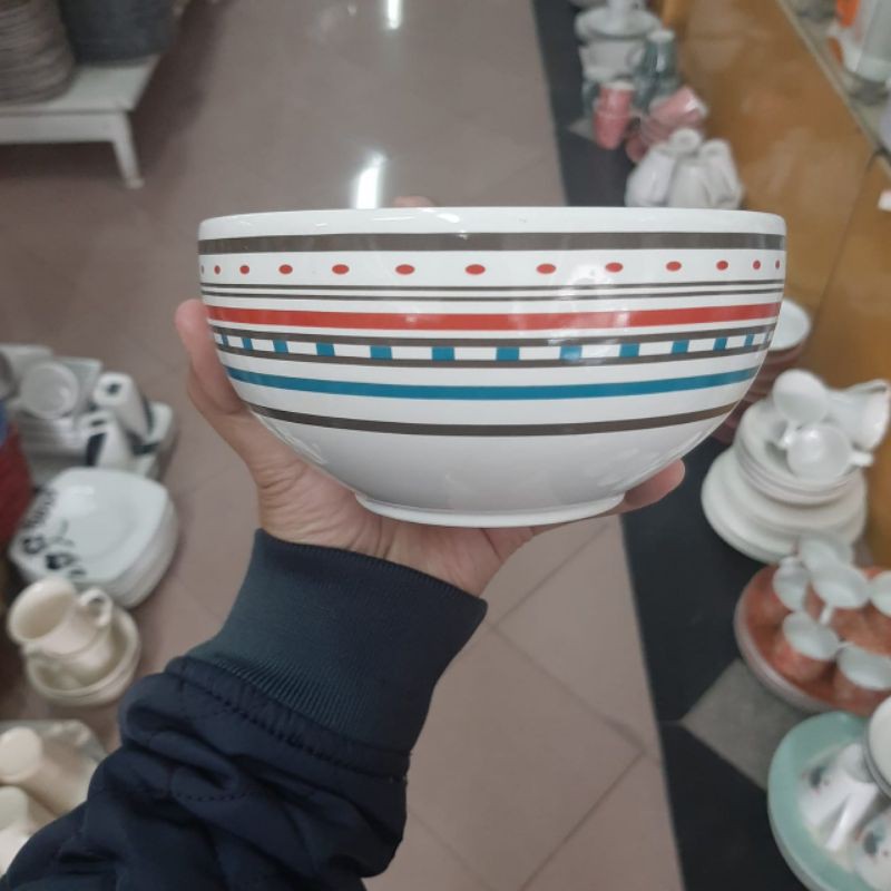 MANGKOK MANGKUK KERAMIK SANGO MOTIF GARIS DEKOR DAPUR ANTIK KOLEKSI