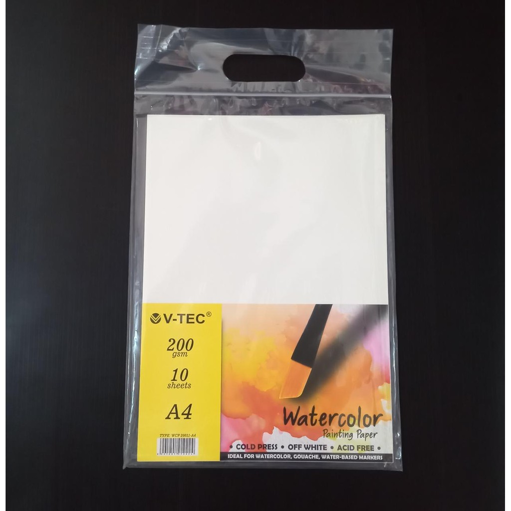 

Watercolor Painting Paper A4 200 gsm Type WCP 20011 5 Sheets / Watercolor paper A4 Vtec 200 gsm