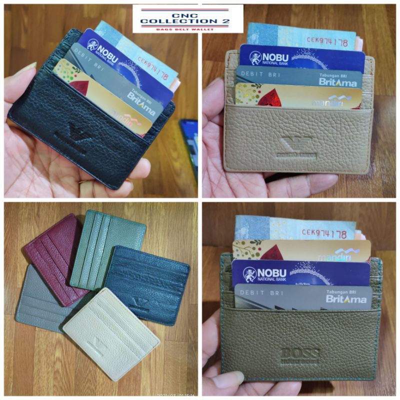dompet kartu atm tempat kartu atm kulit asli pria wanita super slim