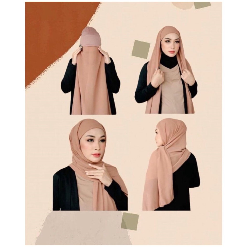 Pashmina Inner 2in1 Bisa Bolak Balik Baby Doll/ Hijab Pashmina Inner Instan Premium