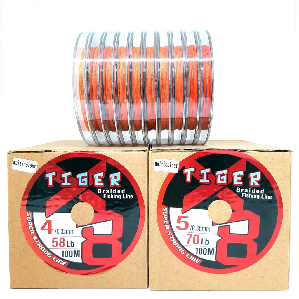 Senar Pancing PE TIGER BRAID 50M-100M Warna Multicolor Bisa CONNECTING