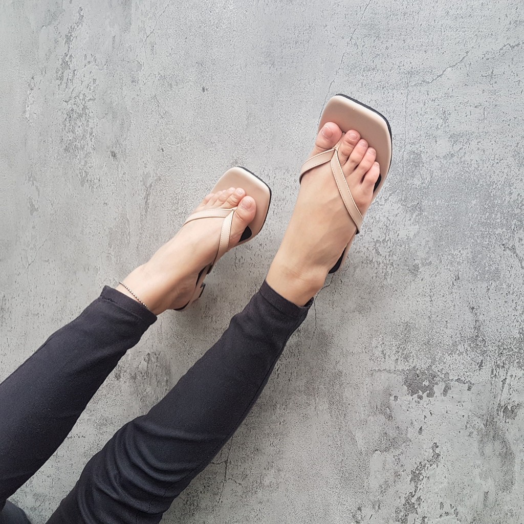 inmix - LYDIA - Premium Imported Material Sandal Jepit Hak 4cm - inmix Rubber Outsole-7