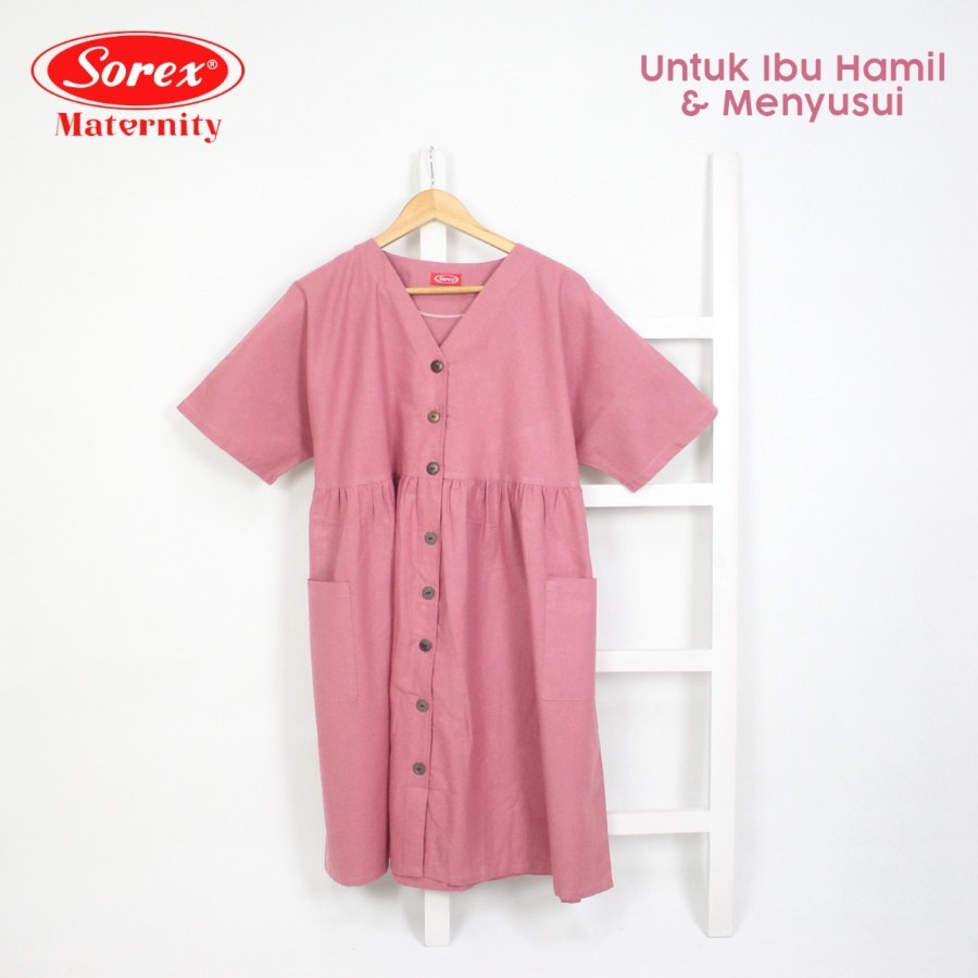 Sorex Dress Maternity Untuk Ibu Hamil - Menyusui Katun Freesize JA 204