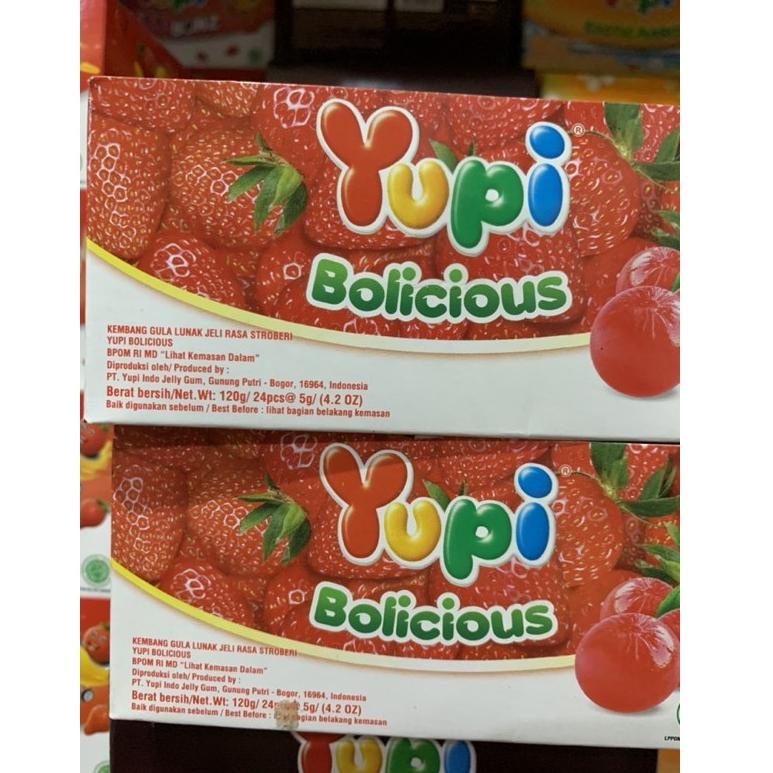 

WOW BANGET Yupi Bolicious Strawberry 1 box isi 24 pcs ♯ 867