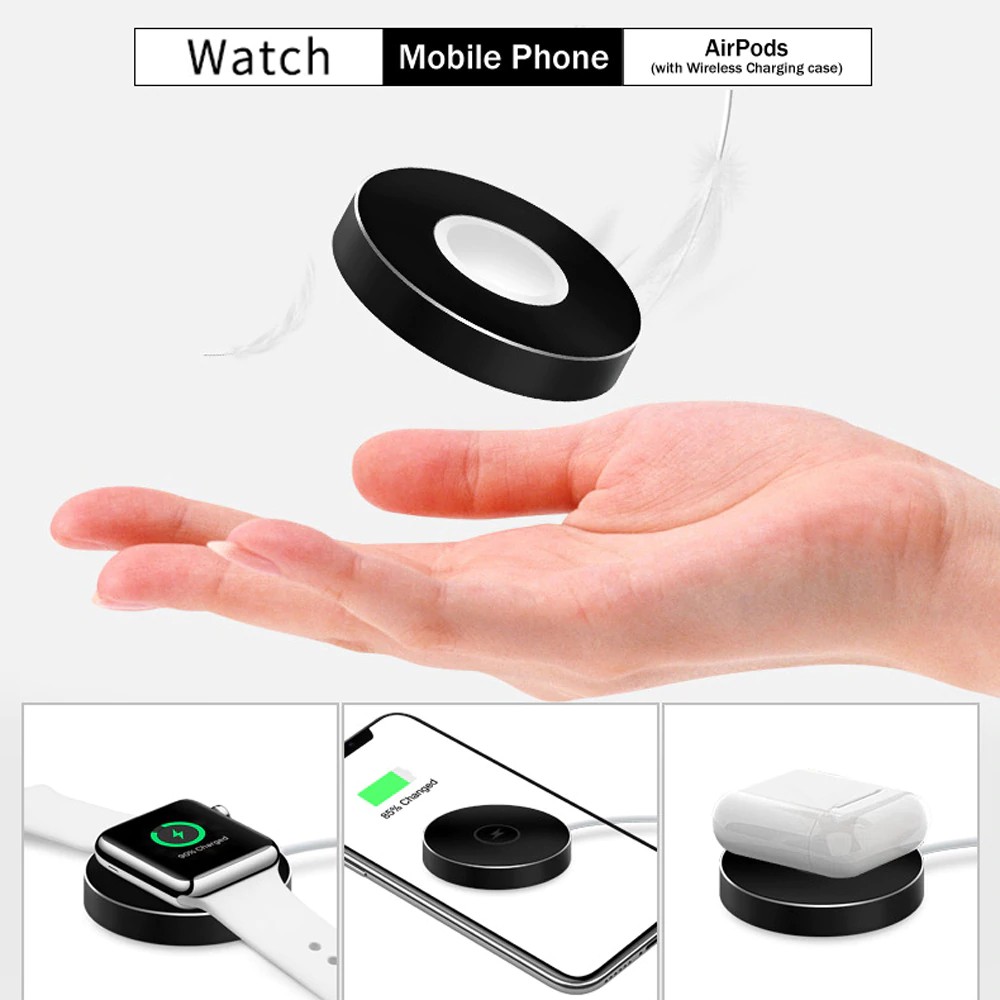 wireless charger 2 IN 1 Mini QI Fast Wireless Charger Pad for Apple Watch 1 2 3 4 Series AirPods