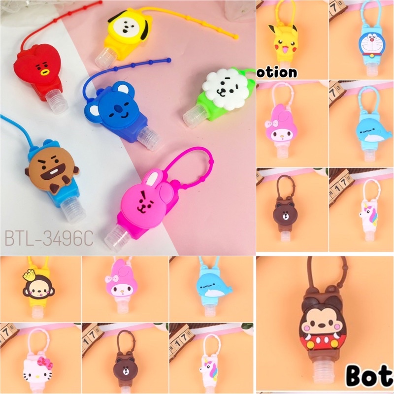 botol lotion gell hand sanitizer gantung karakter 30ml doraemon unicorn pikachu brown hello kitty