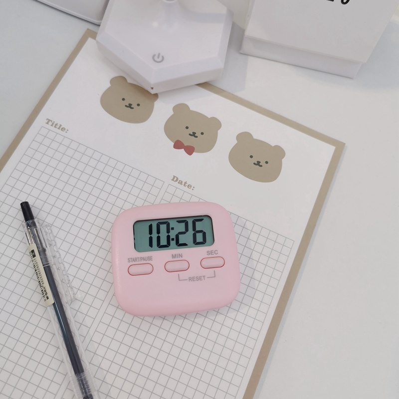 imoda INS Timer Siswa Belajar Elektronik Stopwatch Alarm Pengingat Jam Dapur-6