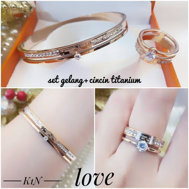 Titanium gelang dan cincin 2304g