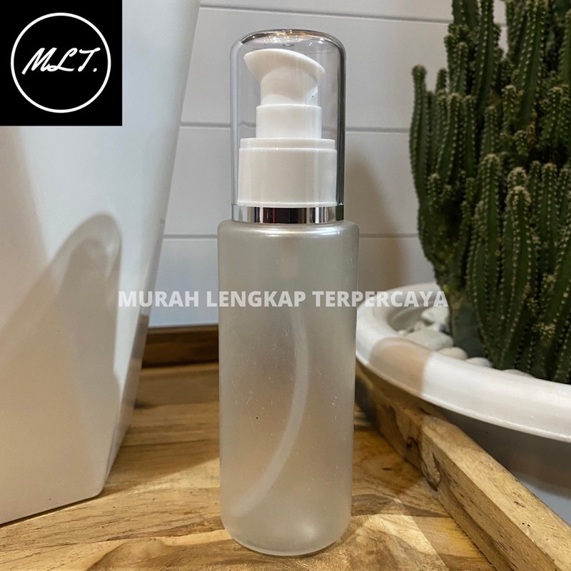 BOTOL RF 100ML PUMP TREATMENT FULLCAP PUTIH LIS SILVER