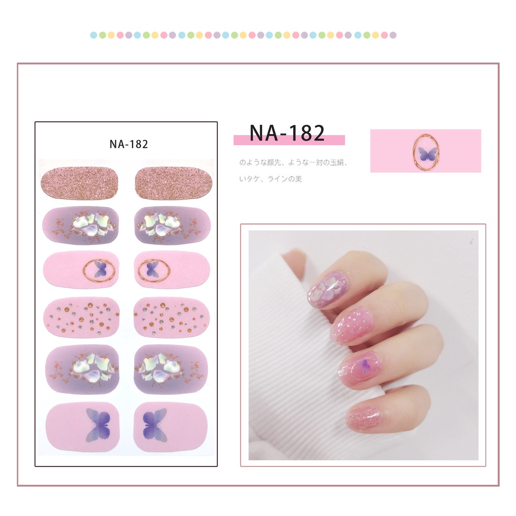 Na181-200 Lembar / Lembar Stiker Kuku Palsu 3d Bronzing Untuk Nail Art Diy