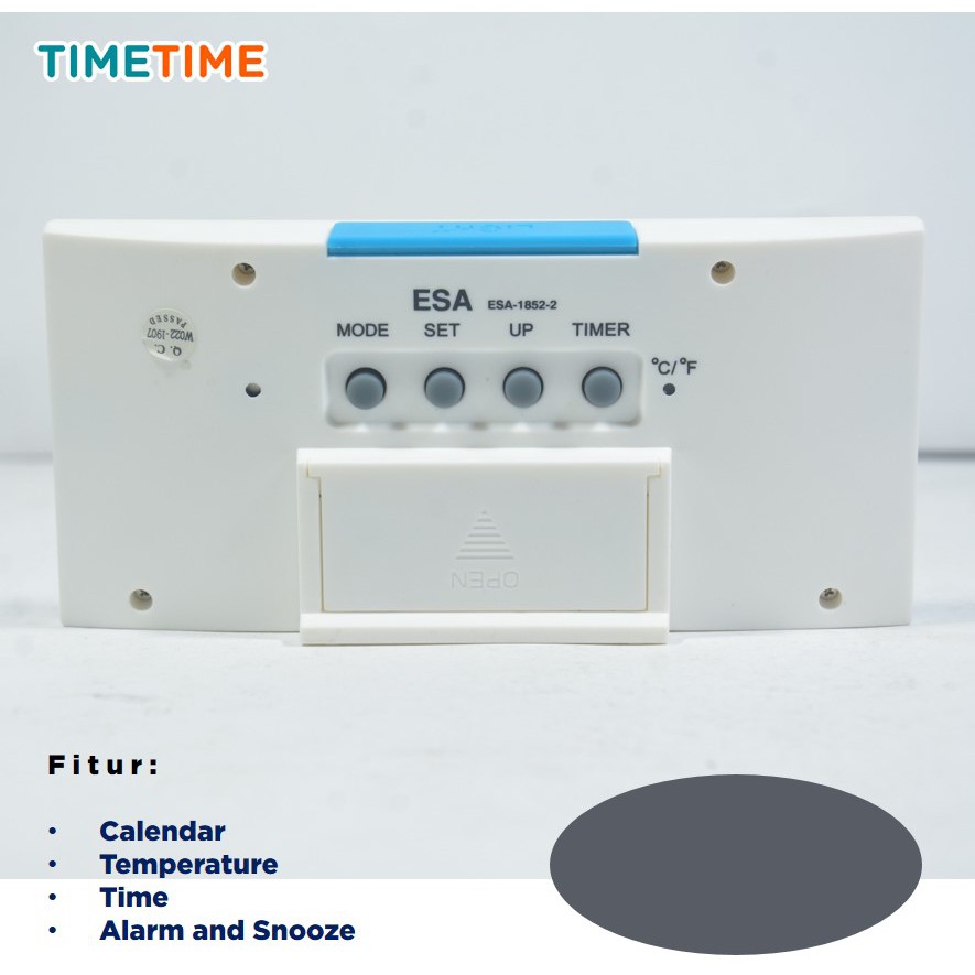 Jam Meja Smart Digital Alarm Desk Clock ES1852 Free Baterai