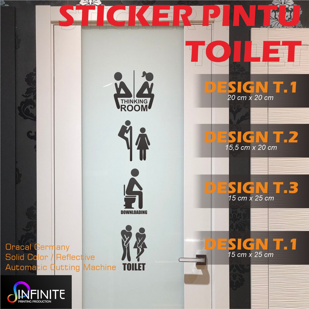 Cutting Wall Sticker Pintu Toilet Kamar Mandi Custom