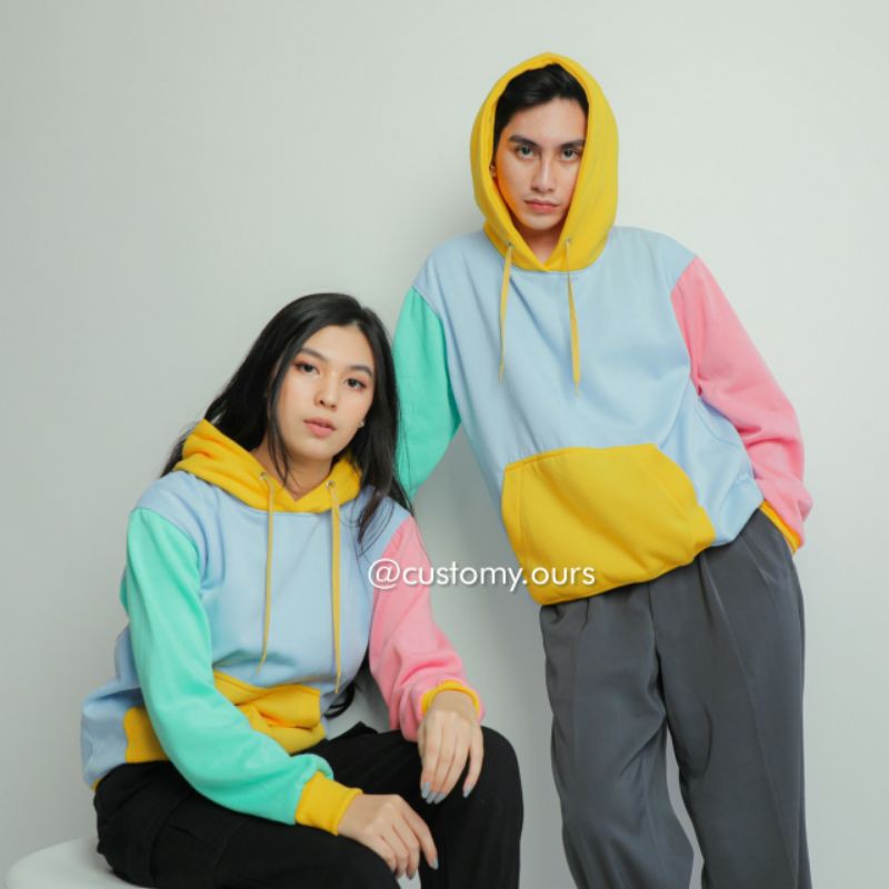 CUSTOMY.OURS HOODIE JUMPER TRICOLOR SIZE M - XXL UNISEX ( PRIA & WANITA )