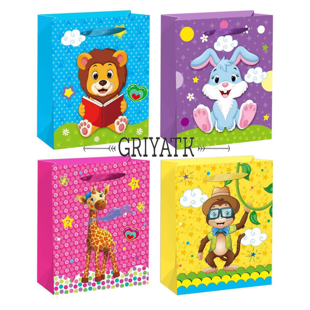 

Paperbag Tas Kertas 3D Hewan Animal Paper Goddie Bag Kantong Duplek Bingkisan Hadiah Gift Lucu