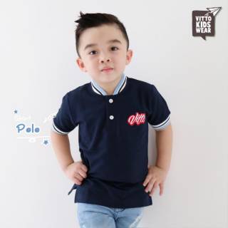 1 10Th KAOS  POLO  VITTO KEMEJA ANAK  COWOK BRANDED  MURAH 