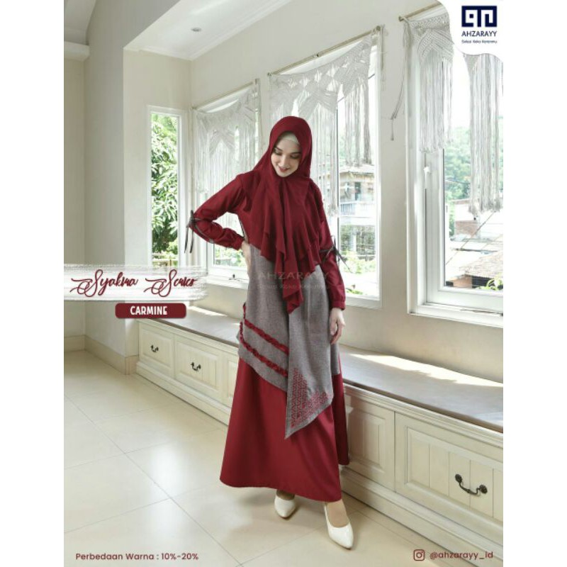 GAMIS COUOLE SYAKIRA CARMINE BY AHZARAYY/ GAMIS MAROON