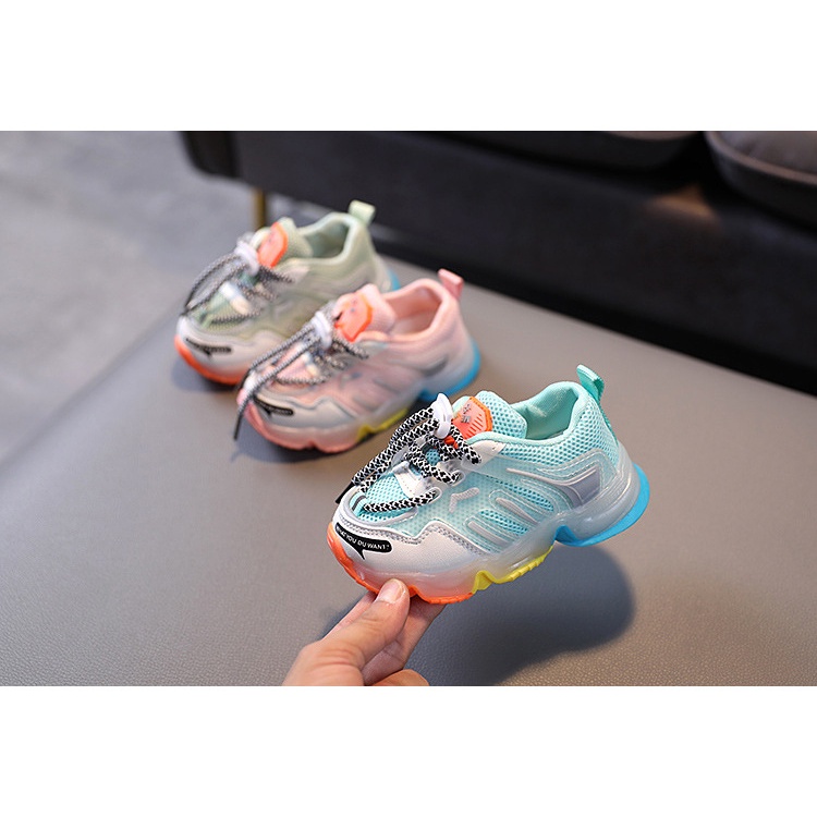 sneakers anak keren LAMPU LED 0-6 tahun import korea empuk sepatu anak perempuan unisex