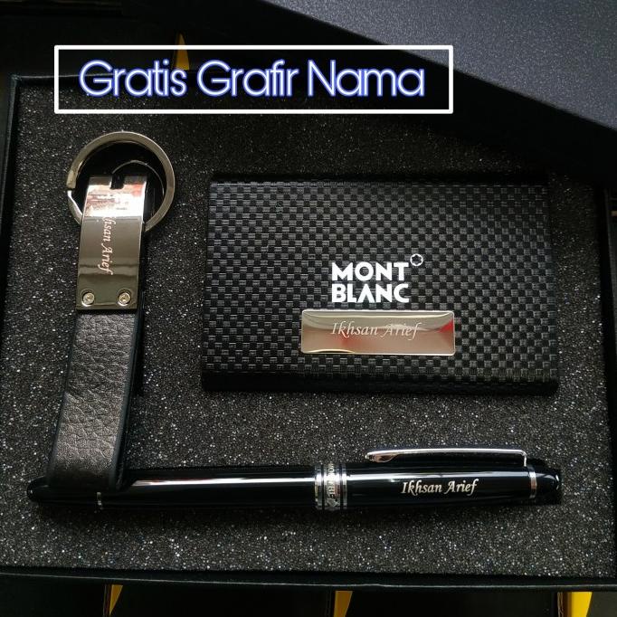 

Giftset 3In1 Montblanc Pulpen Card Holder Dan Ganci Gratis Grafir Nama Terlaris