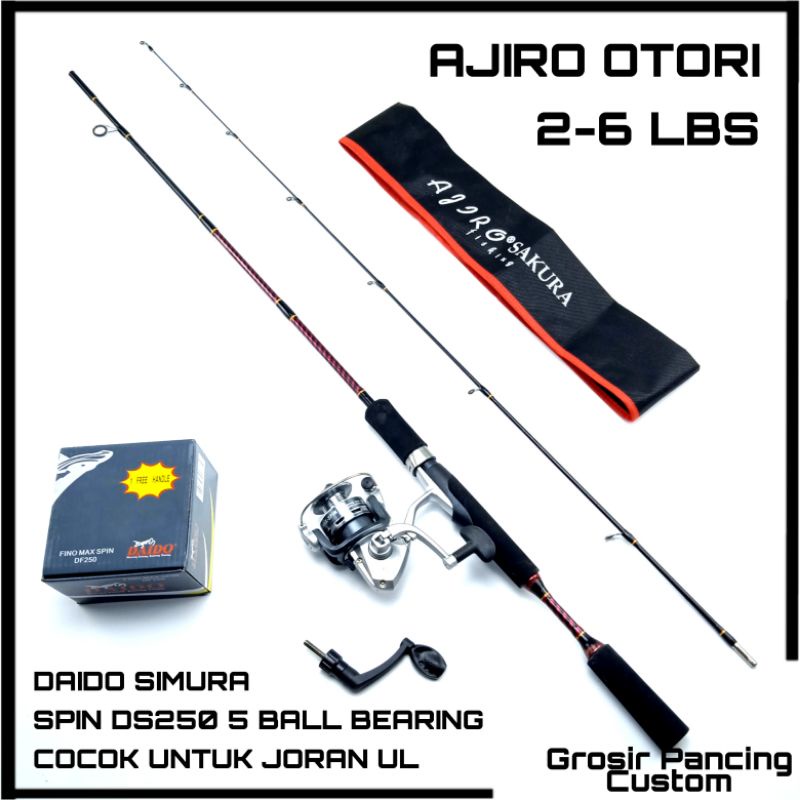 satu set joran pancing ul ultralight lentur fiber solid murah kuat ajiro otori japan 165 180 198 cm 