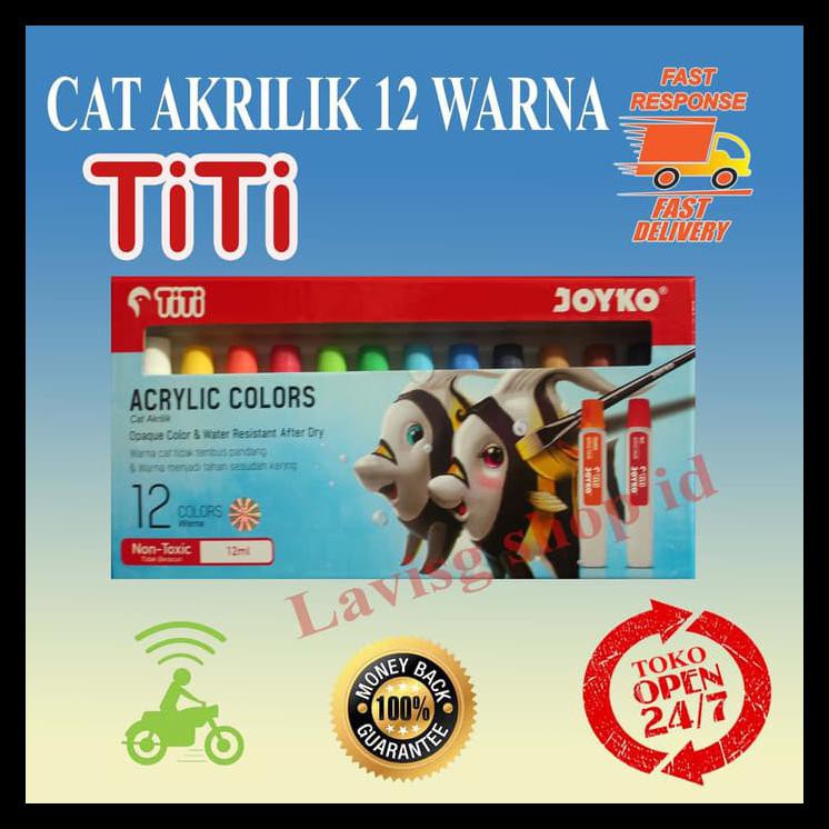 

New Produk Cat Acrylic Set Titi 12 Warna Joyko