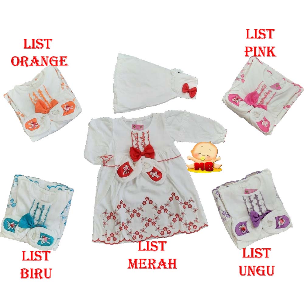 Gamis Bayi Baru Lahir Baju Muslim Bayi Perempuan Putih Original