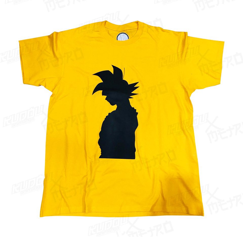 Tshirt Goku Silhoutte Yellow anime manga Dragonball