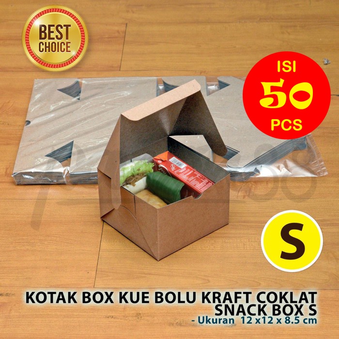 

Dus Kotak Snack Box | KRAFT Coklat 12x12x8.5 cm - S - ( 50 Pcs )